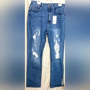 NWT - Top Tier Distressed Jeans Light Wash Size: 14